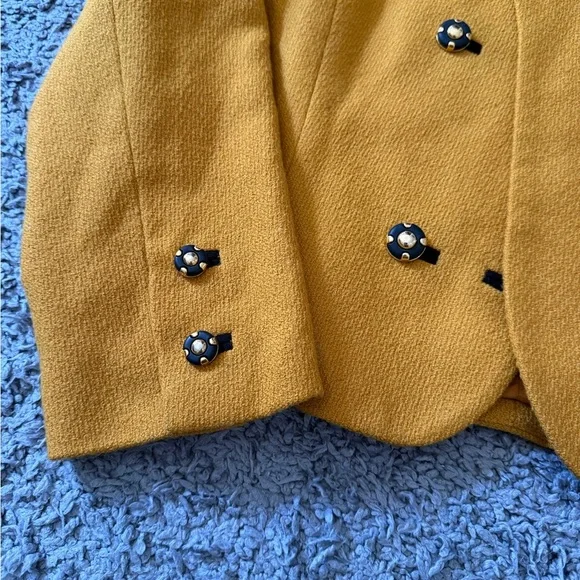 Albert Nipon Vintage Mustard Yellow Cropped Skirt Suit/Blazer - Picture 2 of 5